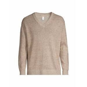 NEW MASSIMO ALBA men's jeff v-neck sweater in brown